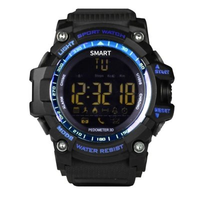 YONIS Montre Connect&eacute;e Bluetooth Bracelet Sport Cadran &Eacute;cran Lcd Ip67 50 M Bleu 