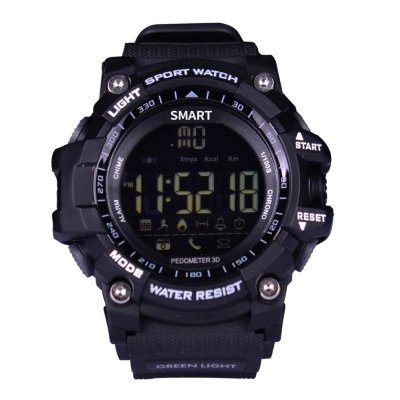 YONIS Montre Connect&eacute;e Bluetooth Bracelet Sport Cadran &Eacute;cran LCD IP67 50 M Noir  - Neuf