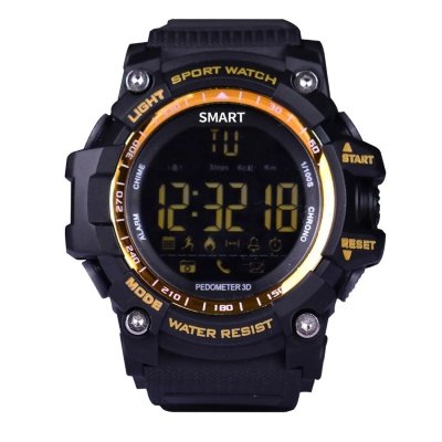 YONIS Montre Connect&eacute;e Bluetooth Bracelet Sport Cadran &Eacute;cran LCD IP67 50 M Or  - Neuf