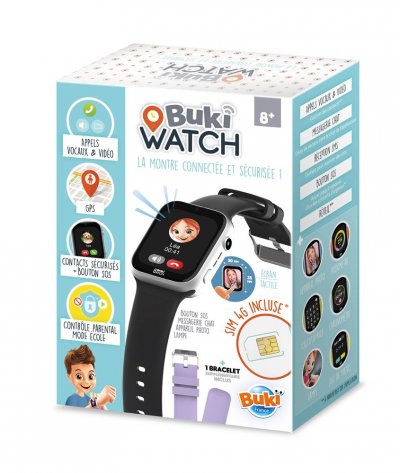 BUKI Montre connect&eacute;e -  France -  Watch - Carte SIM incluse - GPS - R&eacute;sistante aux &eacute;claboussures 