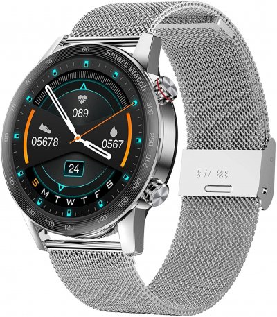 CHRONUS Montre Connect&eacute;e  AK25 Fitness Tracker &Eacute;tanche-Argent- 