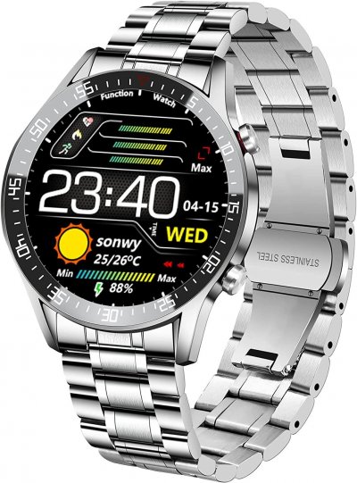 Montre connect&eacute;e Chronus BW IP68 &Eacute;tanche Fitness Tracker-Argent-Chronus 