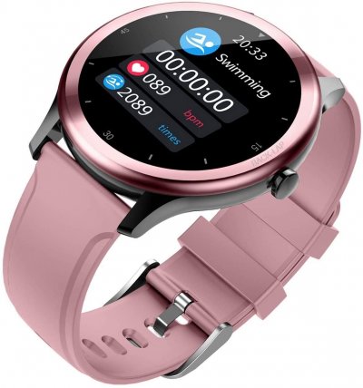 CHRONUS Montre Connect&eacute;e  G28 &Eacute;tanche Femme-Rose- 