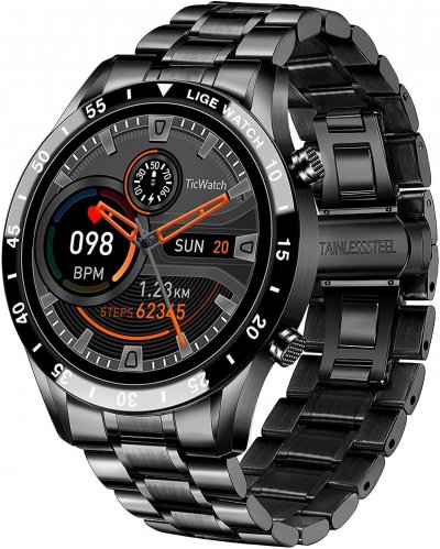 CHRONUS Montre Connect&eacute;e  LIGE Fitness Tracker IP67 &Eacute;tanche-Noir- 