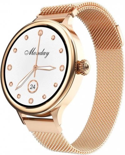 CHRONUS Montre Connect&eacute;e  LOKMAT IP68 &Eacute;tanche Fitness Tracker-Or- 