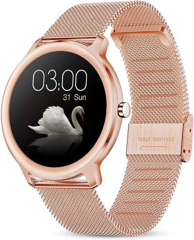 CHRONUS Montre connect&eacute;e  S06 IP68 &Eacute;tanche Fitness Tracker-Or-
