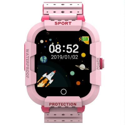 YONIS Montre connect&eacute;e enfant 4g gps &eacute;tanche sos et appels vid&eacute;o rose 