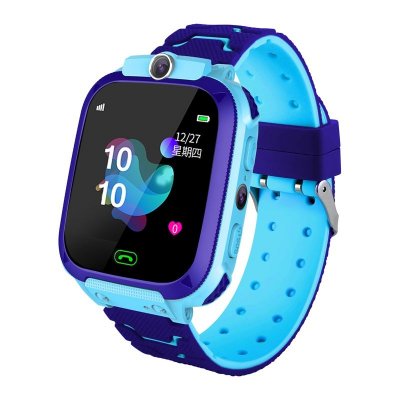 YONIS Montre Connect&eacute;e Enfant Bouton SOS T&eacute;l&eacute;phone Positionnement LBS Cam&eacute;ra Bleu