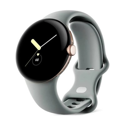 GOOGLE Montre connect&eacute;e  Pixel Watch Acier Dore/Bracelet Sauge 4G