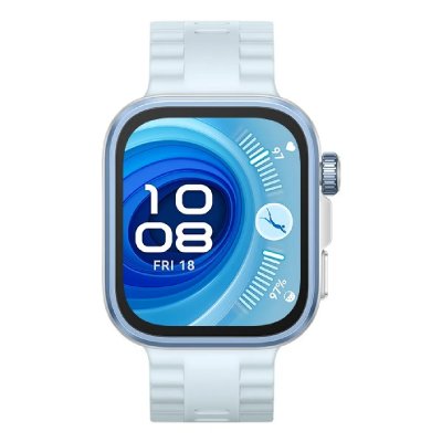 HUAWEI Montre connect&eacute;e  Watch Fit 4 Pro Bluetooth Gris avec bracelet en fluoro&eacute;lastom&egrave;re Bleu 