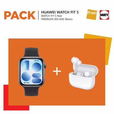 HUAWEI Montre connect&eacute;e  WATCH FIT 5 BLACK + FREEBUDS 4 WHITE FNAC