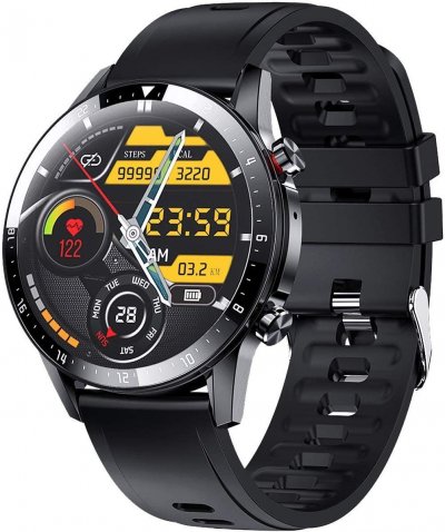 Montre connect&eacute;e N08S IP68 Etanche Fitness Tracker-Noir-Chronus