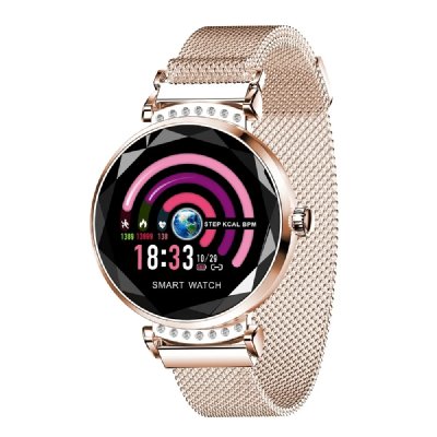 YONIS Montre Connect&eacute;e pour Femmes Bracelet Sport iOs Android Bluetooth Dor&eacute; -