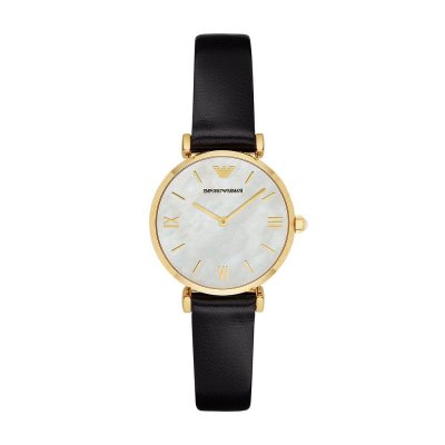 FOSSIL Montre Emporio Armani &agrave; deux aiguilles en acier inoxydable, dor&eacute;e, pour femme, AR1910