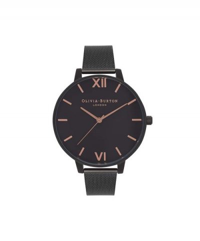 PAS DE MARQUE Montre Femme Olivia Burton Big Dial Mesh Rose Gold & Ip Black OB15BD83