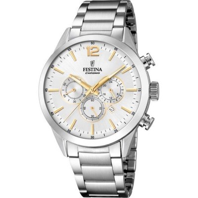 Montre Festina F20343/1 Gris, Bracelet Acier Inoxydable, Homme