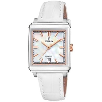 FESTINA Montre  F20682/1 Beige, Bracelet D&acute; Cuir, Femme