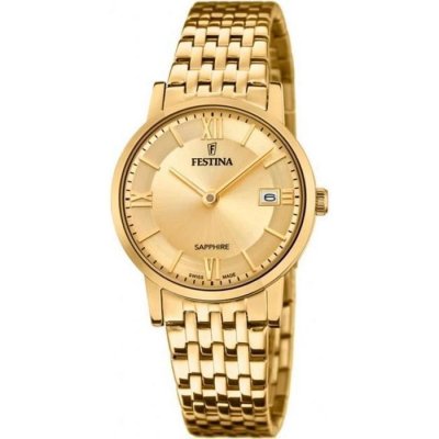FESTINA SWISS MADE Montre  F20021/2 Champagne, Bracelet En Acier, Femme