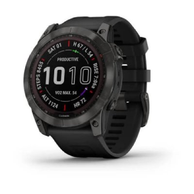 GARMIN Montre GPS  Fenix 7X Sapphire Solar DLC SS22, Carbon Grey/Black