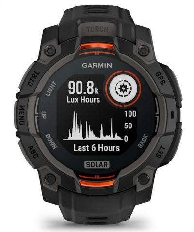 Montre gps garmin instinct 3 solar 45 mm noir avec bracelet en silicone noir
