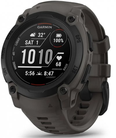 Montre gps garmin instinct e 40 mm noir avec bracelet en silicone gris charcoal
