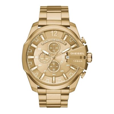 DIESEL Montre Homme  Mega Chief bracelet dor&eacute; DZ4360 