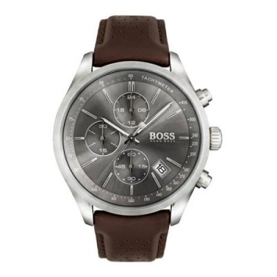HUGO BOSS Montre Homme  Grand Prix 1513476 Bracelet cuir marron
