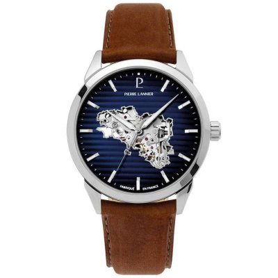 PIERRE LANNIER Montre Homme  Monarck - 316F134 Bracelet Cuir Bleu