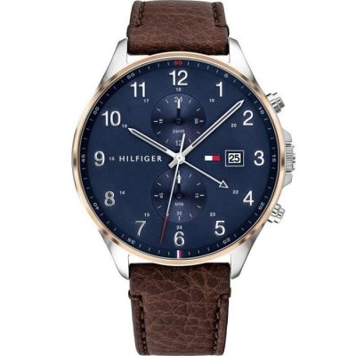 TOMMY HILFIGER Montre Homme  1791712 bracelet en cuir marron
