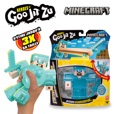 Moose Toys GOO JIT ZU - MINECRAFT - FIGURINE STEEVE 11CM - Neuf