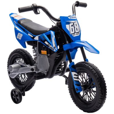 AIYAPLAY Moto Cross &Eacute;lectrique Dirt Bike Enfant 12v 2 Moteurs 2 Vitesses 2,4-5 Km/H Musiques Bleu