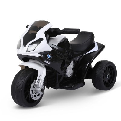 HOMCOM Moto &eacute;lectrique pour enfants 3 roues 6 V 2,5 Km/h effets lumineux et sonores noir BMW S1000 RR