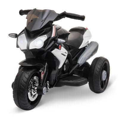 HOMCOM Moto &eacute;lectrique pour enfants 3 roues 6 V 3 Km/h effets lumineux et sonores