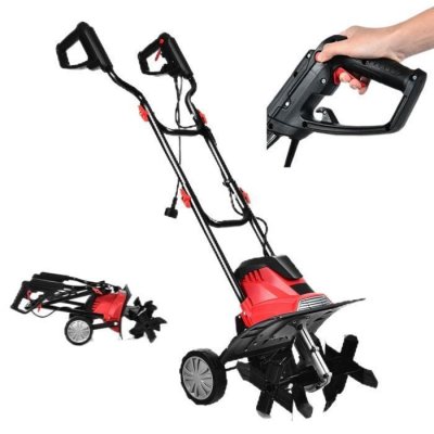 COSTWAY Motobineuse &eacute;lectrique  - 1200W - Largeur 35cm - Profondeur 22cm - 4 lames