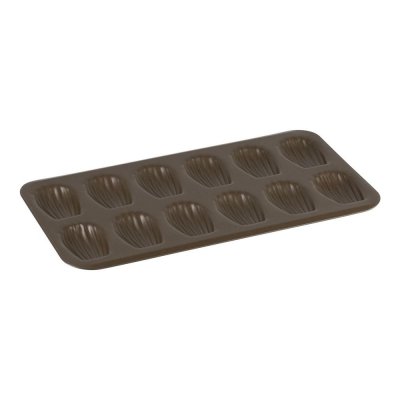 GOBEL Moule 12 madeleines antiadh&eacute;rent -  - plaque &agrave; patisserie
