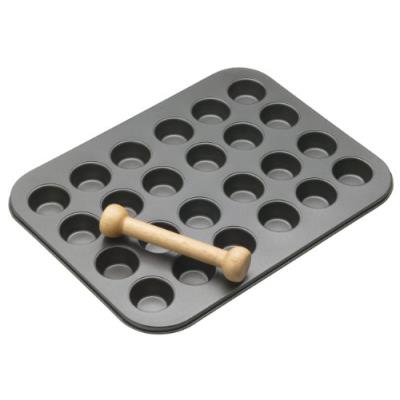 MASTERCLASS Moule 24 trous en acier inoxydable noir avec pilon en bois