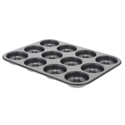 DE BUYER Moule &agrave; 12 mini savarins ou babas en m&eacute;tal antiadh&eacute;sif 7cm