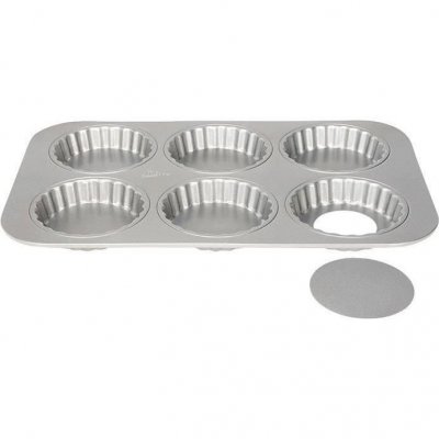 PATISSE Moule &agrave; tartelettes en acier gris (6)