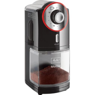 MELITTA Moulin &agrave; Caf&eacute; Molino 1019-01 6741433 100W Nettoyage Facile Disque de Meulage Plat Rouge Mat