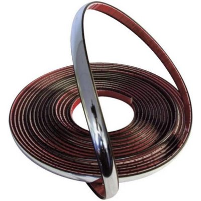 CARPOINT Moulure de d&eacute;coration universelle - 12 mm x 8 m - Chrome - 