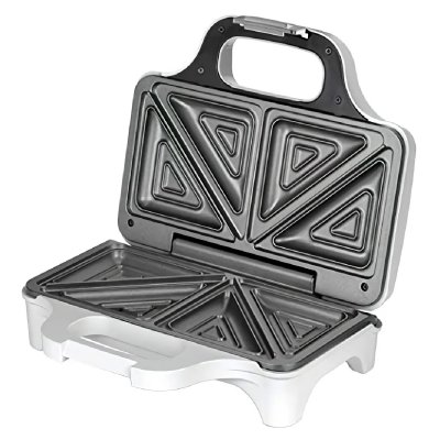 MPM , mop-34 appareil &agrave; sandwichs pour 2 sandwiches, 4 en forme de triangle, antiadh&eacute;sif, 900w, blanc
