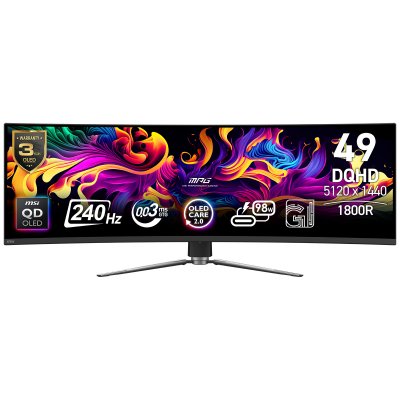 MSI  MPG 491CQPX QD-OLED &eacute;cran plat de PC 124,5 cm (49"") 5120 x 1440 pixels Dual QHD Noir