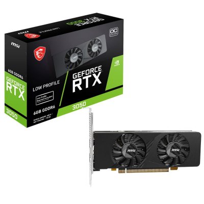 MSI RTX 3050 LP E 6G OC, GeForce RTX 3050, 6.0 GB GDDR6, PCI-Express