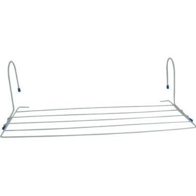 MSV  Etendoir &agrave; linge pour radiateur 2,5M Acier Blanc