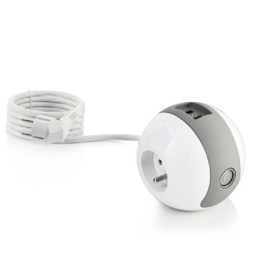 WATT&CO Multiprise WATT AND CO Wattball Blanc - Gris