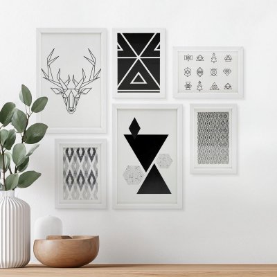 GENERIQUE Mur de cadres Easy blanc, en r&eacute;sine recycl&eacute;e - marque fran&ccedil;aise