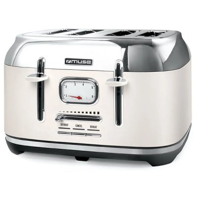 MUSE  - Grille-pains 4 fentes 1800w cr&egrave;me/inox MS131SC - cr&egrave;me