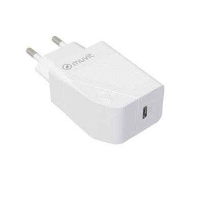 MUVIT  for Change Pack Chargeur Secteur PD 20W + Cable USB C/USB C BLAN