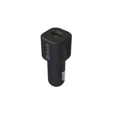 MUVIT  for Change Pack Chargeur Voiture 12W + Cable Lightning 1.2M Noir
