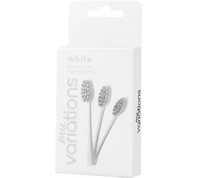 MY VARIATIONS  pack de 3 t&ecirc;tes de brosse &agrave; dents electrique blanche